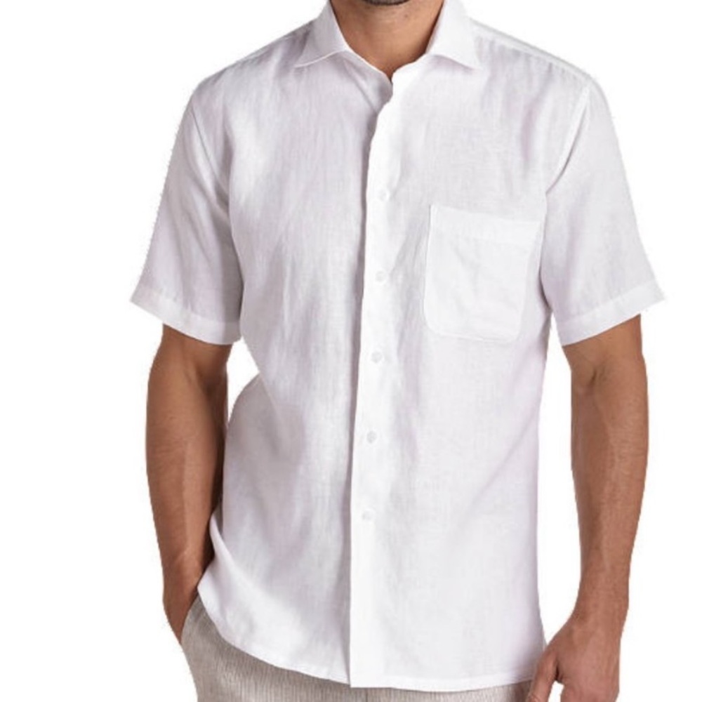 100%Linen Pronto-Uomo Short-Sleeve Shirt